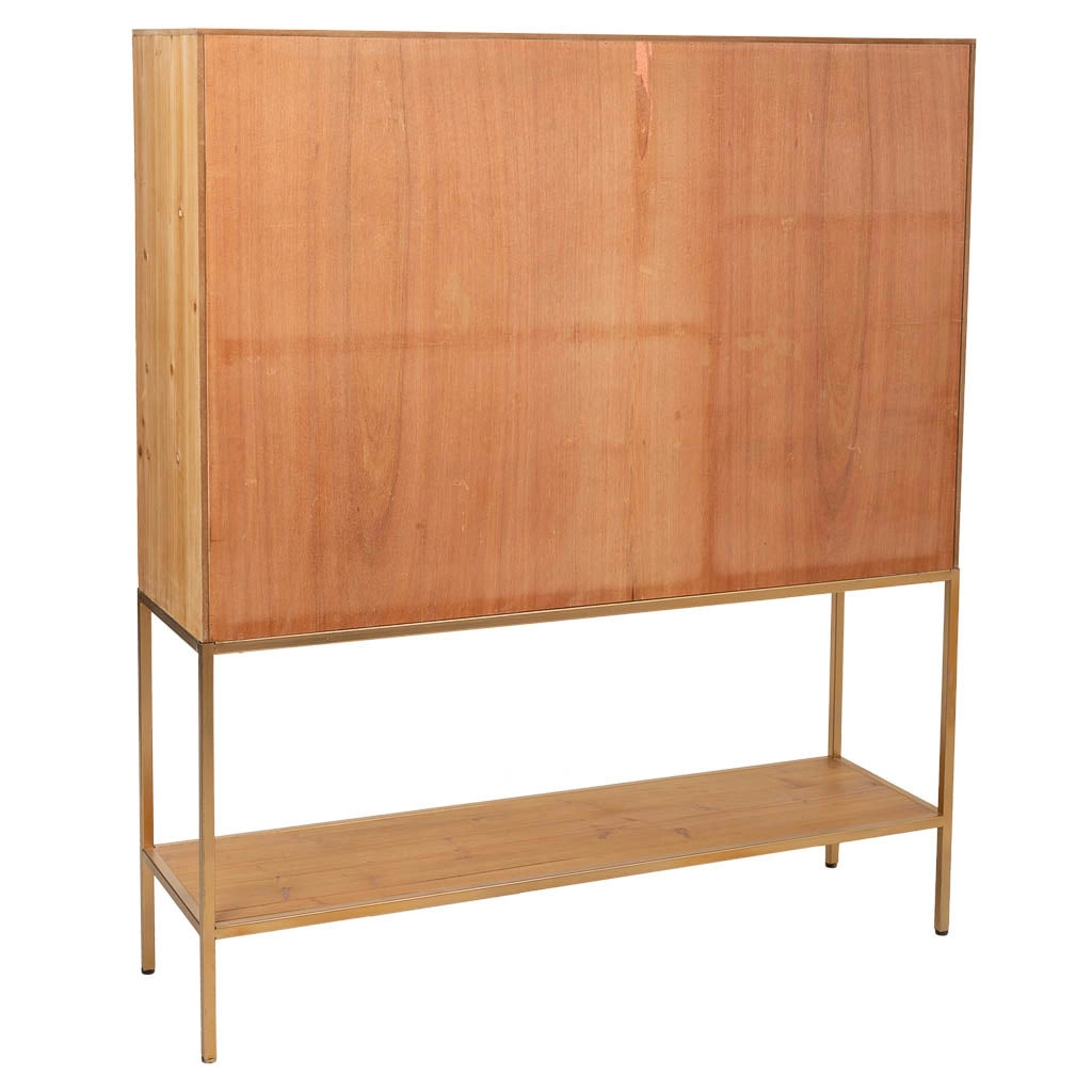 Credenza in legno e metallo marrone 120x37,5x139,5h