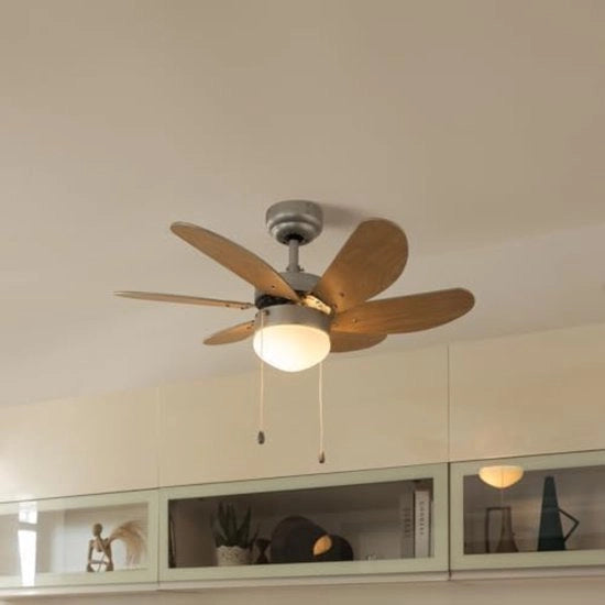 Ventilatore da soffitto per camera da letto - Plafoniere con ventilatore - Ventilatore da soffitto con illuminazione - Grigio