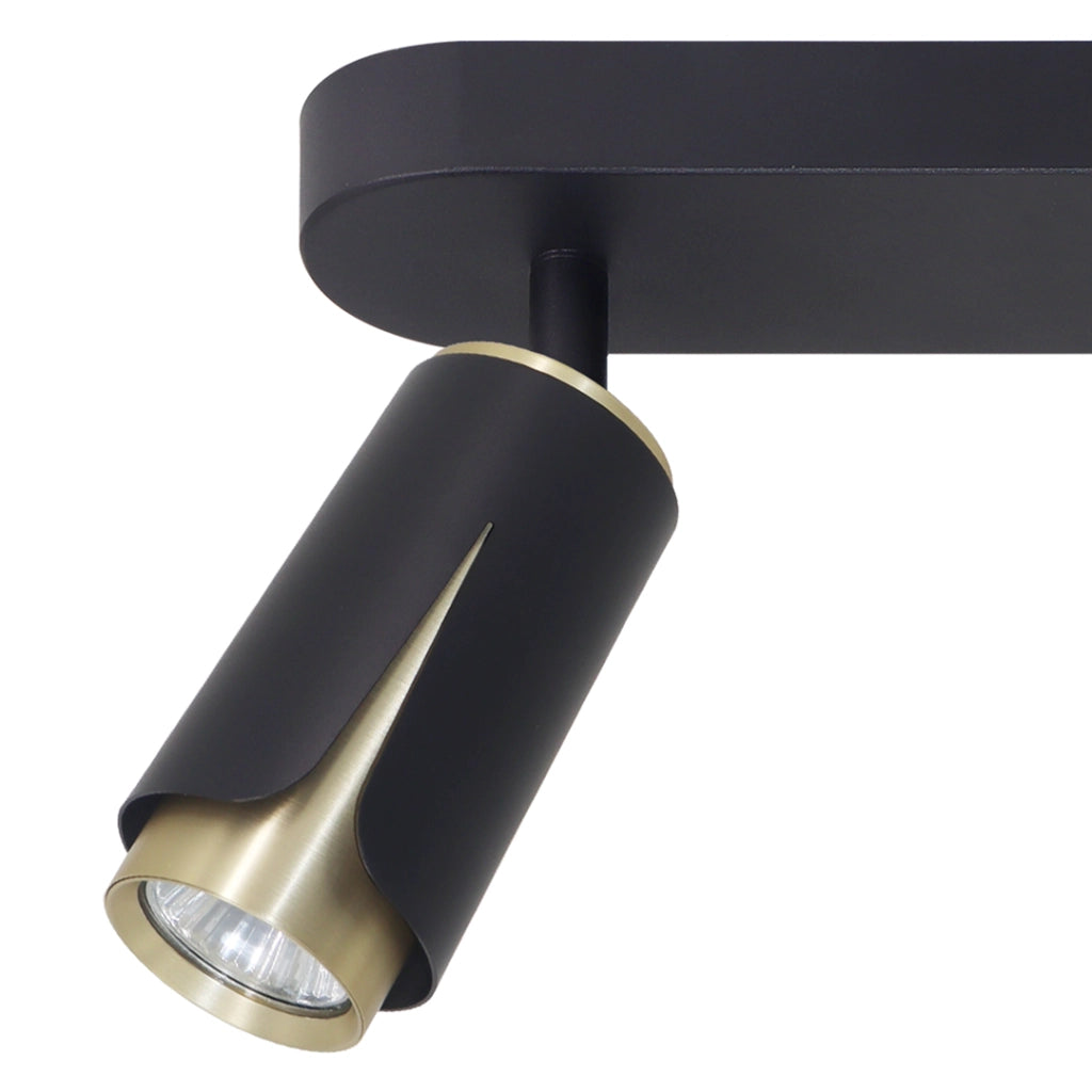Plafoniera a barra Flower Milagro 3xGU10 nero-oro 8W