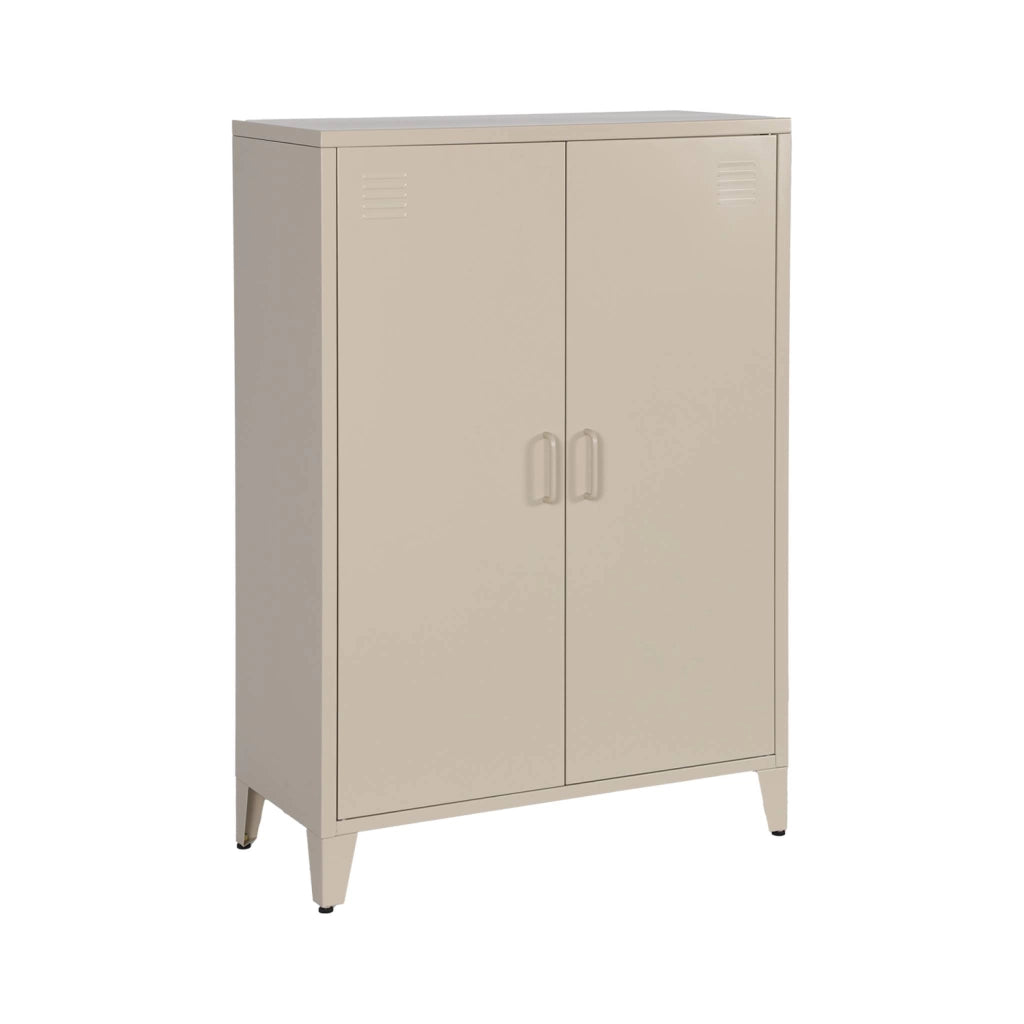 Cassettiera/armadio industriale metallo 2 ante, beige