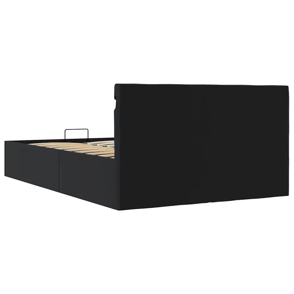 Giroletto Contenitore Idraulico LED Nero Similpelle 140x200 cm 285543