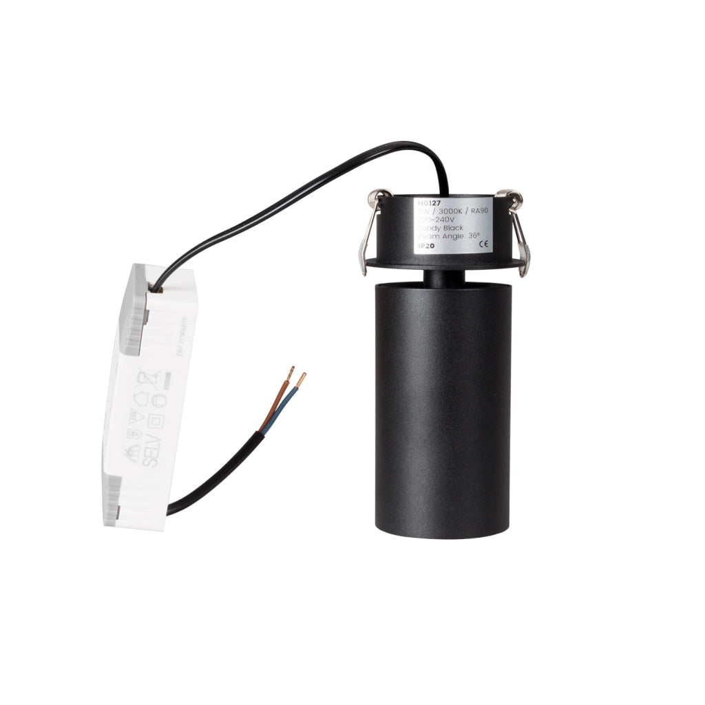 Faretto incasso tubolare nero tondo LED 9W 3000K Maxlight