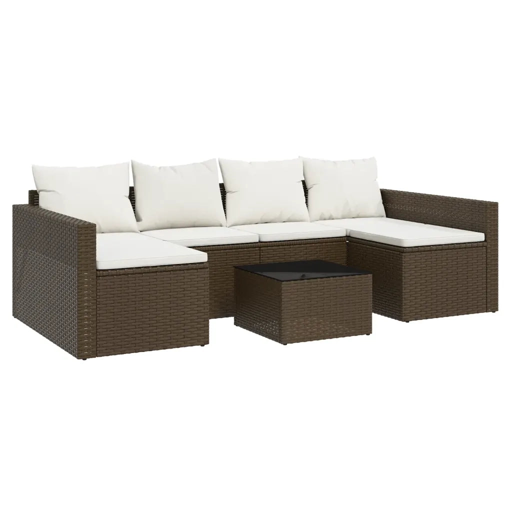 Set Divani da Giardino 2 pz con Cuscini in Polyrattan Marronecod mxl 95685