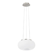 Lampadario Contemporaneo Optica Acciaio Nichel Vetro 2 Luci E27
