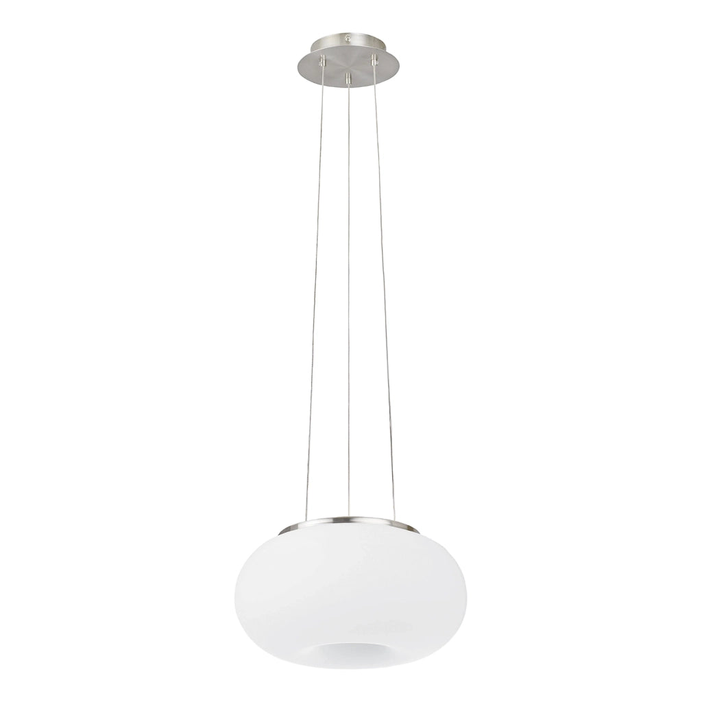 Lampadario Contemporaneo Optica Acciaio Nichel Vetro 2 Luci E27