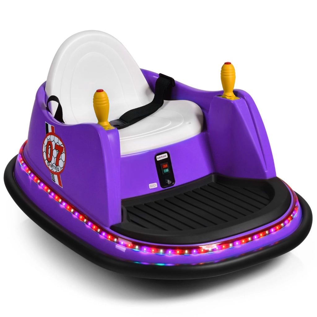Macchina per autoscontri per bambini con luci colorate, Macchina elettrica autoscontri 6 V con musica Viola-Macchinine giocattoli
