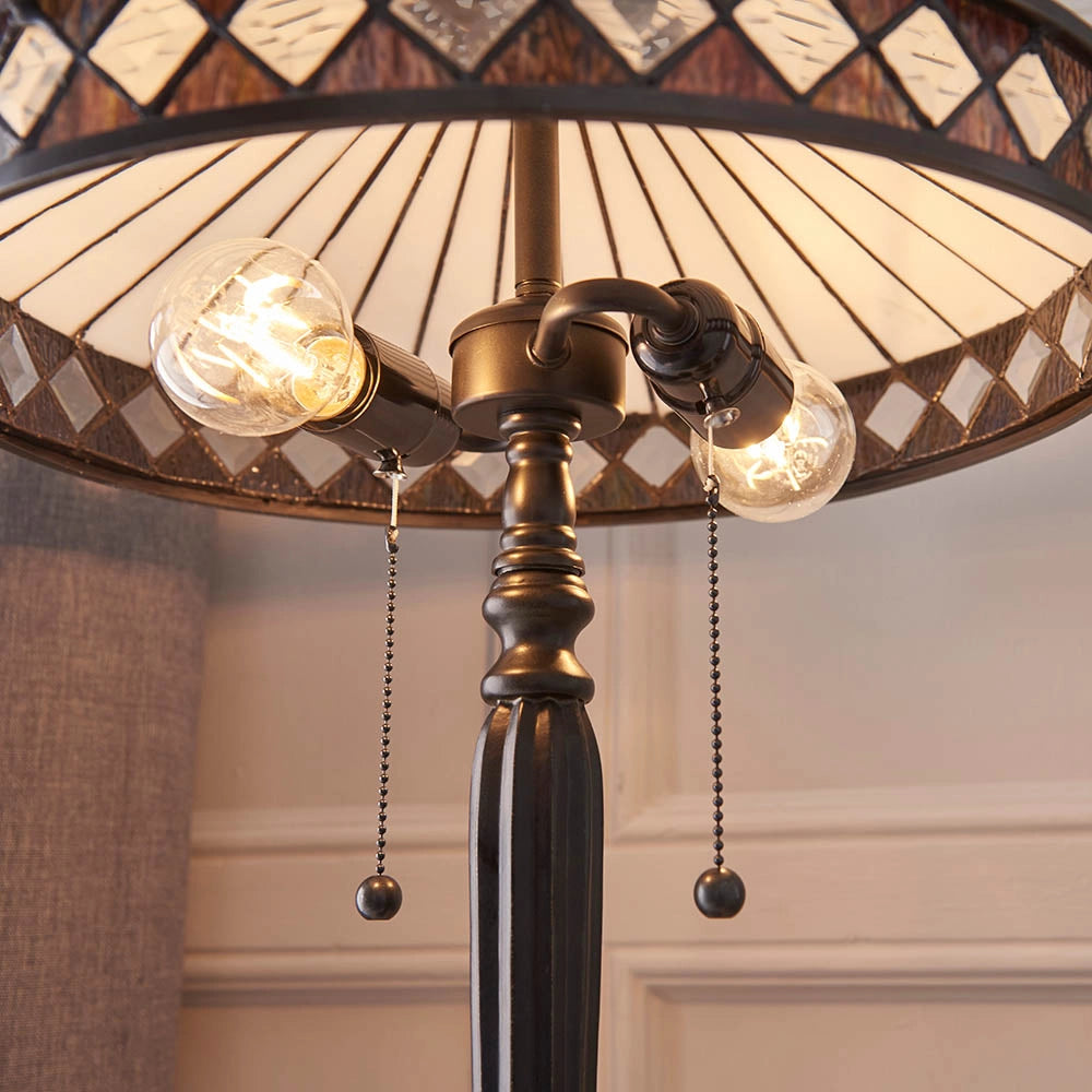 Lampada da tavolo Tiffany FARGO vetro 2xE27 60W multicolore