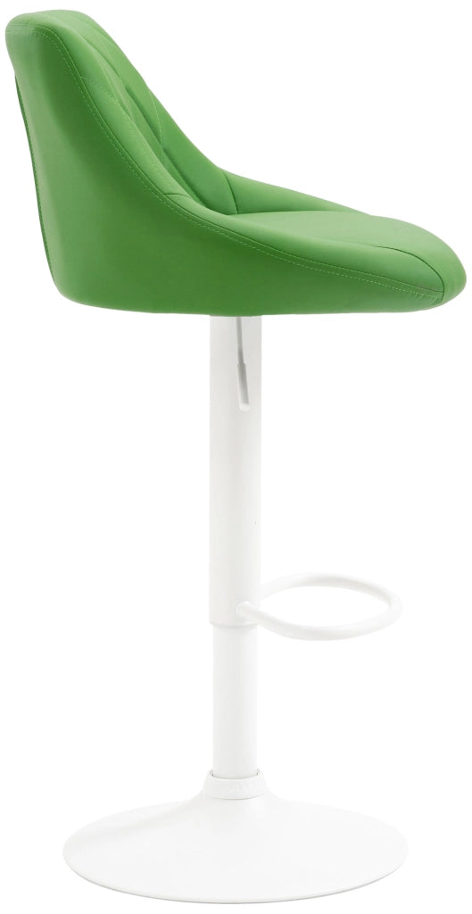 Sgabello Lazio in similpelle verde,bianco