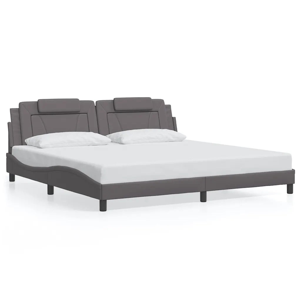 Giroletto con Luci LED Grigio 200x200 cm in Similpelle