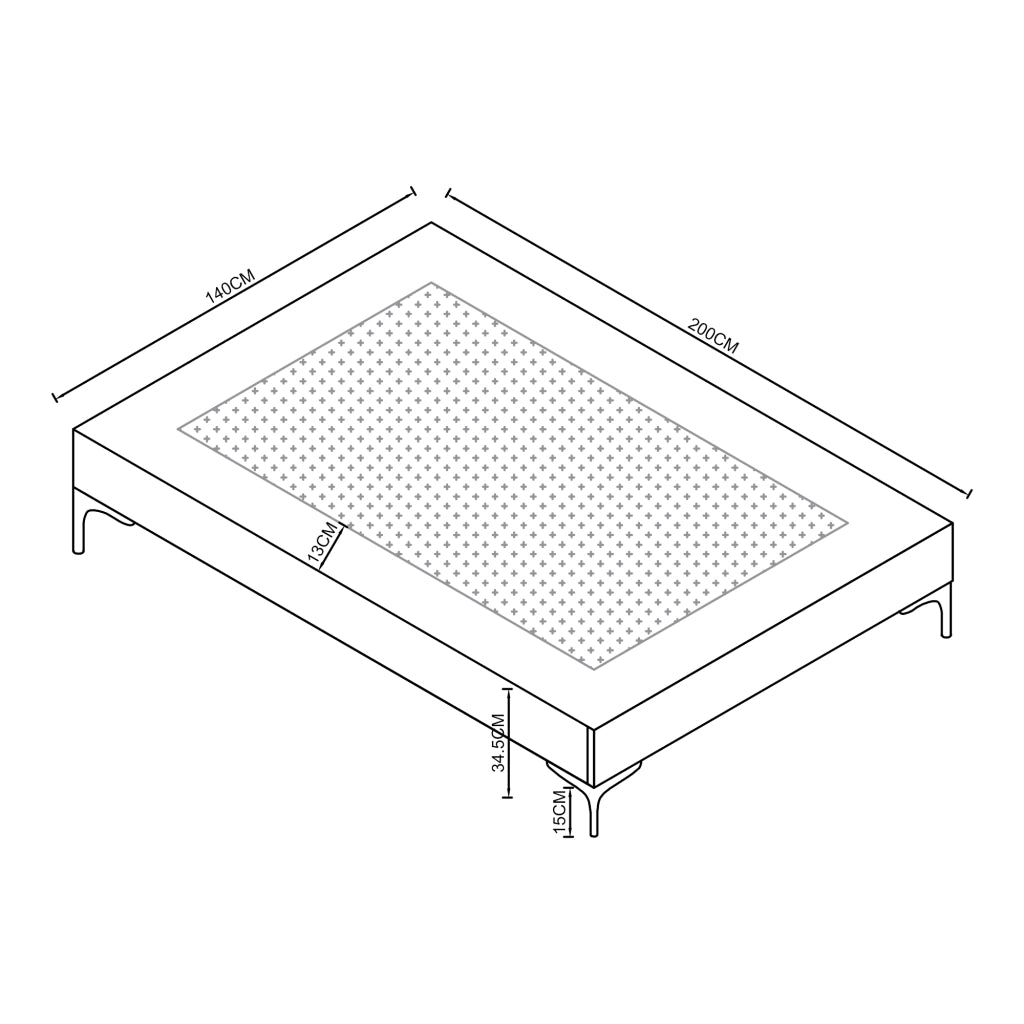 Letto Francese Lilla 140x200 cm con Fodera Protettiva - Grigio Scuro [en.casa]
