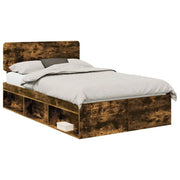 Letto matrimoniale | Letto per adulti | Struttura del letto Rovere fum¨¦ 120 x 190 cm Pino massello