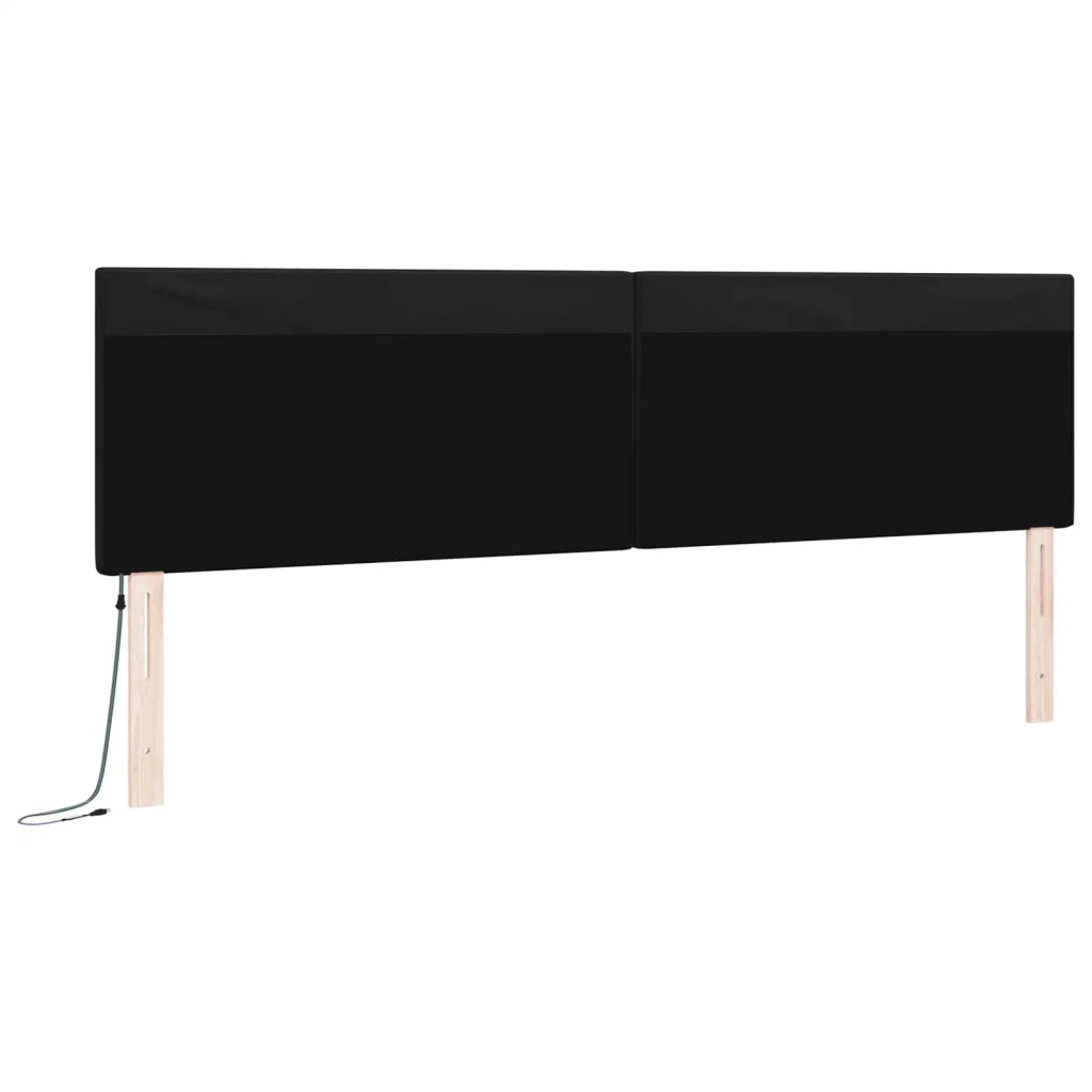 Testiera | Testata LED Nero 200 cm Pelle Sintetica