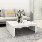 Tavolino da Salotto-Tavolino da soggiorno-Tavolo Bianco 100x100x35 cm Truciolato