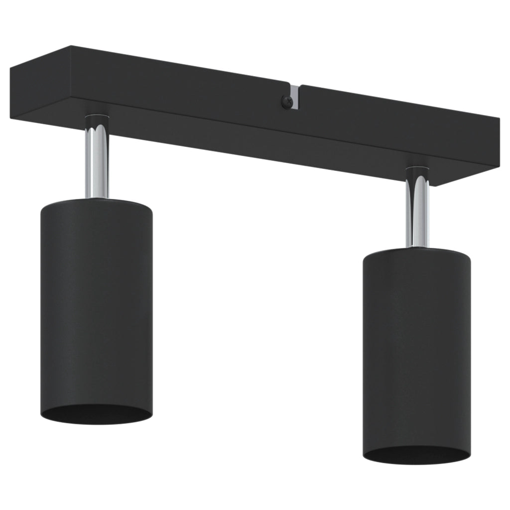 Faretto da soffitto regolabile a due vie nero GU10