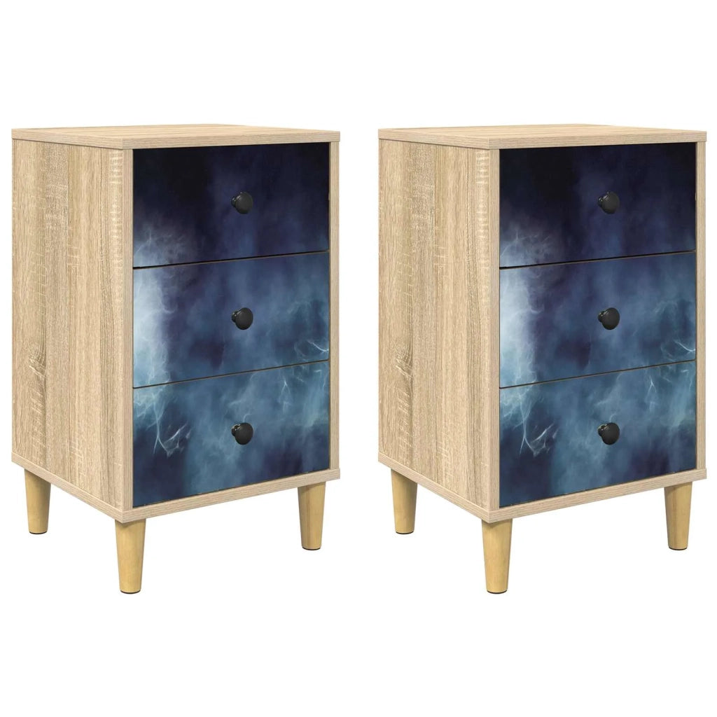 Armadio da Notte RAALTE 2 pz Rovere Sonoma 36 x 33 x 60 cm 8007276
