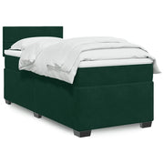 Giroletto a Molle con Materasso Verde Scuro 90x200 cm Velluto