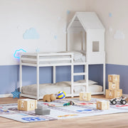 Letto a Castello con Tetto Bianco 80x200 cm Legno Massello Pino 3281995