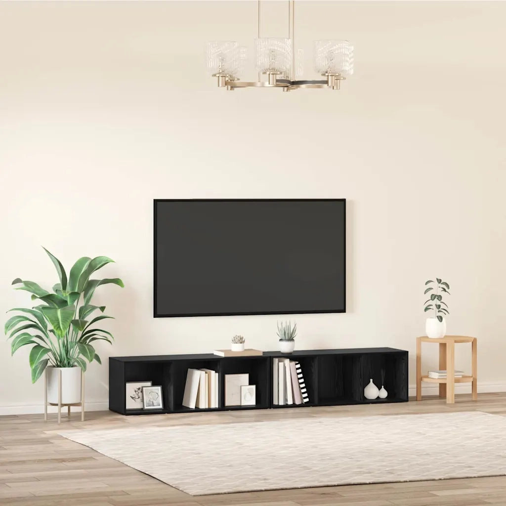 Set mobile TV 2 pcs Rovere Nero 37 x 35 x 107cm 3393550