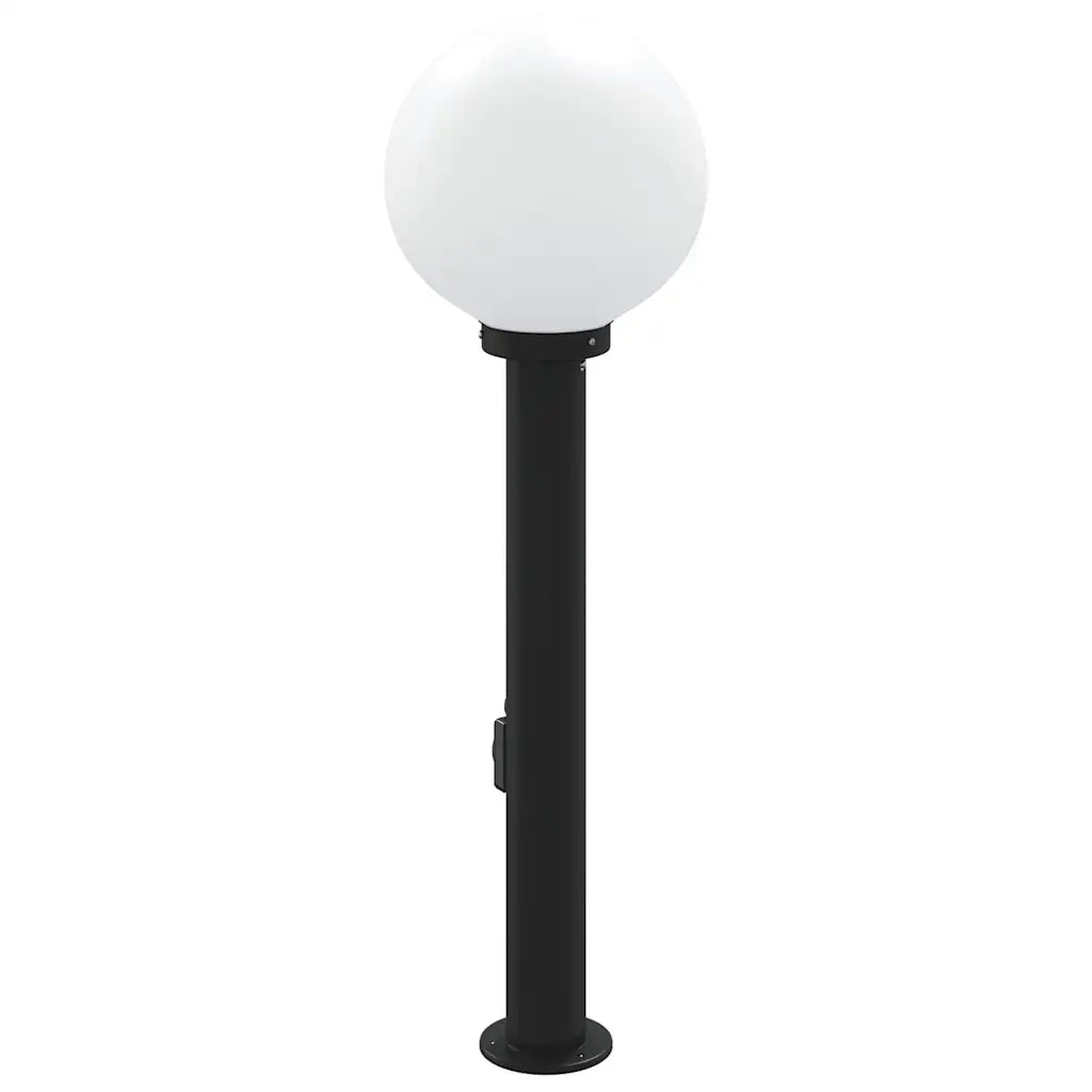 Lampada a paletto con presa elettrica 80 cm Nera IP44 4006119