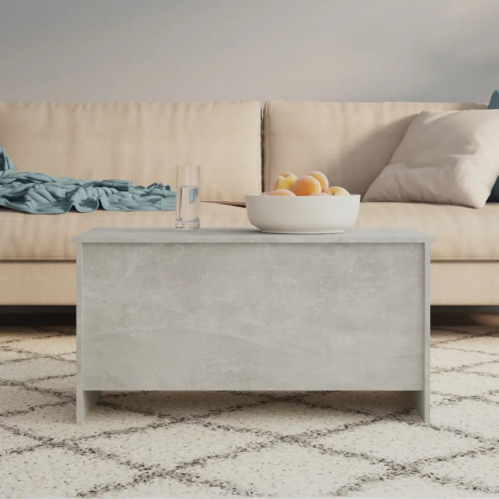 Tavolino-Tavolino da soggiorno-Tavolo Grigio Cemento 102x55,5x52,5 cm in Legno Multistrato
