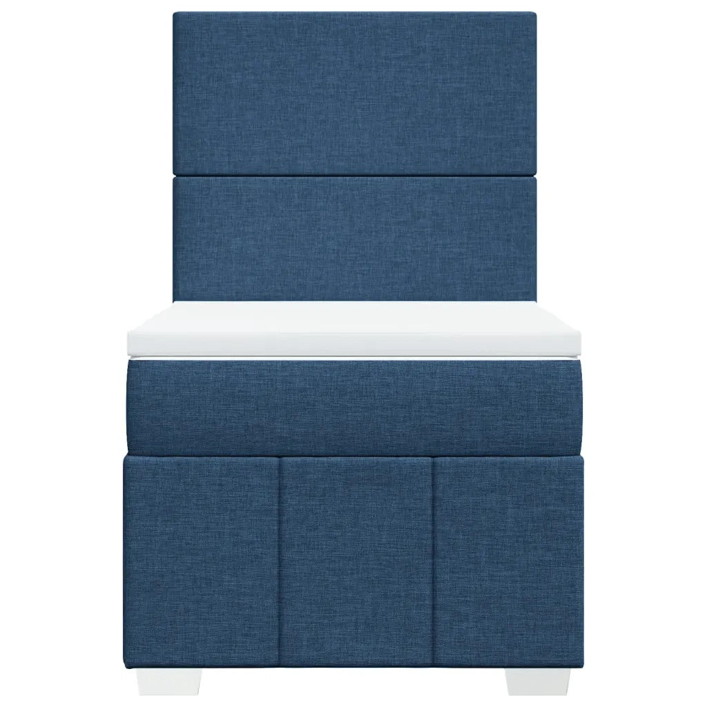 Letto singolo | Letto per adulti | Giroletto a Molle con Materasso Blu 90x200 cm inTessuto