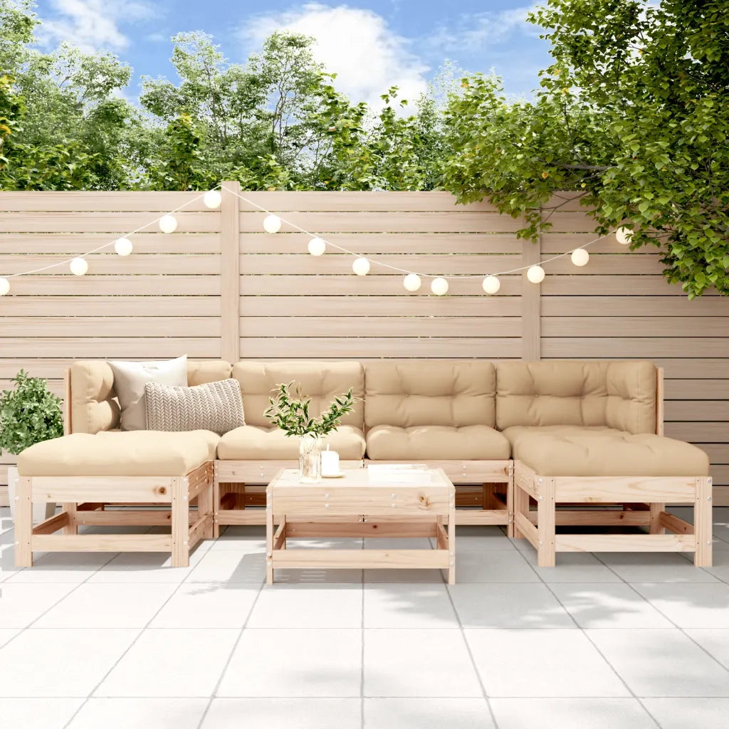 Set Salotto da Giardino 7 pz in Legno Massello di Pinocod mxl 118170