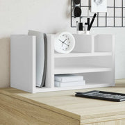 vidaXL Organizer da Scrivania Bianco 44,5x24x25 cm Legno Multistrato