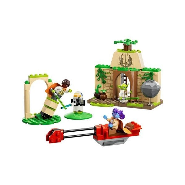 Lego star wars 75358 tempio jedi su tenoo con maestro yoda spade laser giocattolo droide e speeder bike giochi bambini 4+