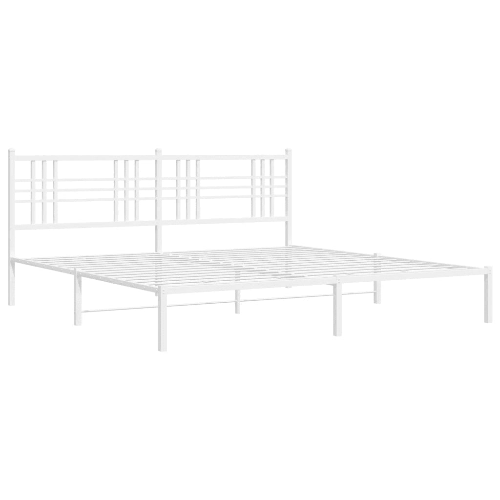 Giroletto con Testiera Metallo Bianco 200x200 cm