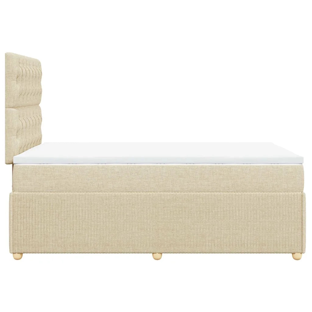 Giroletto a Molle con Materasso Crema 120x190 cm in Tessuto