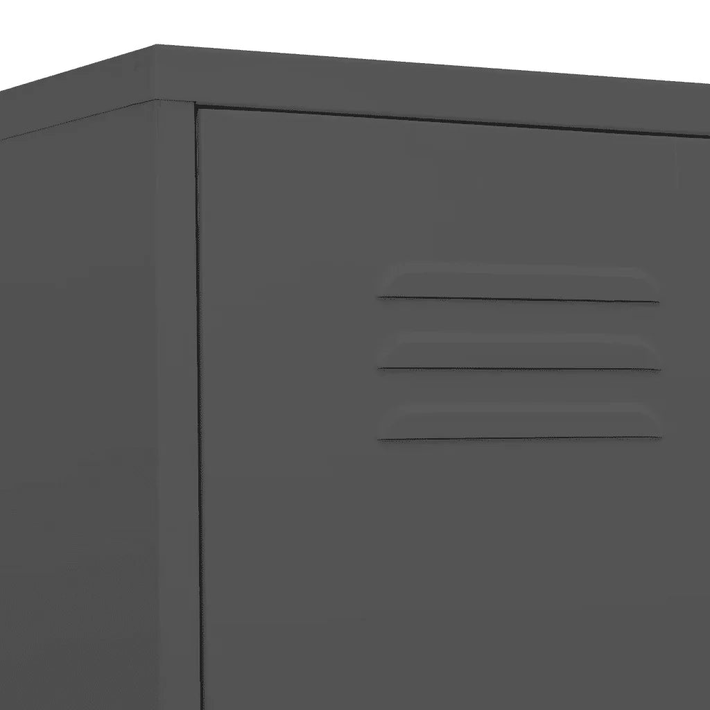 Armadietto moderno 35 x 46 x 180 cm con 4 ripiani regolabili arredamento per ufficio acciaio antracite 02_0046891