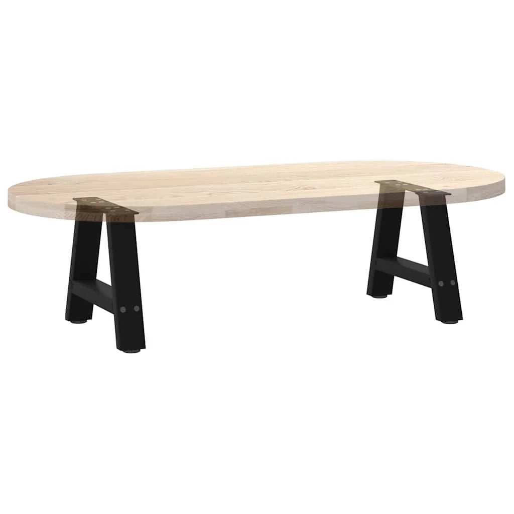 Set di 2 gambe per tavolino da caffè a forma di A 30 x 30 cm design moderno con piedini regolabili acciaio nero 02_0057088