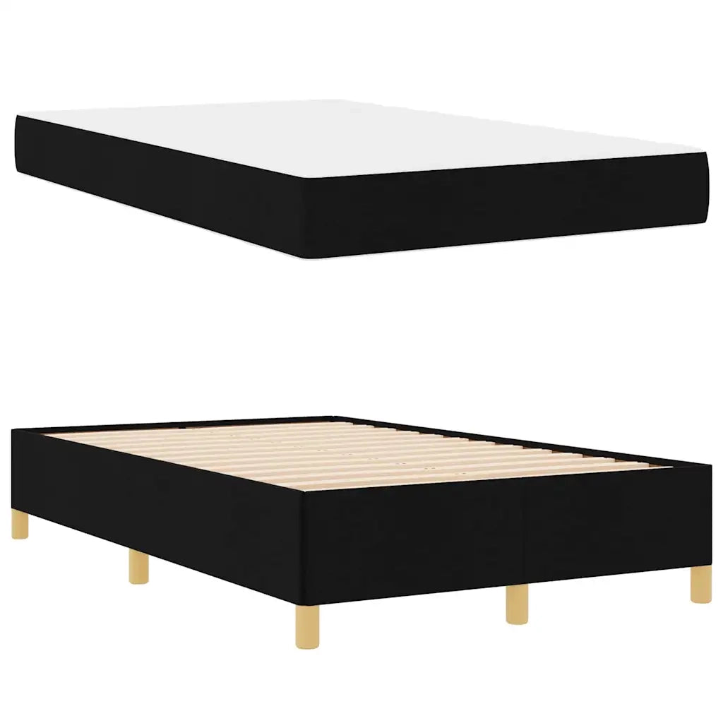 vidaXL Letto a molle Nero e Bianco e Nero 120 x 200 cm Tessuto