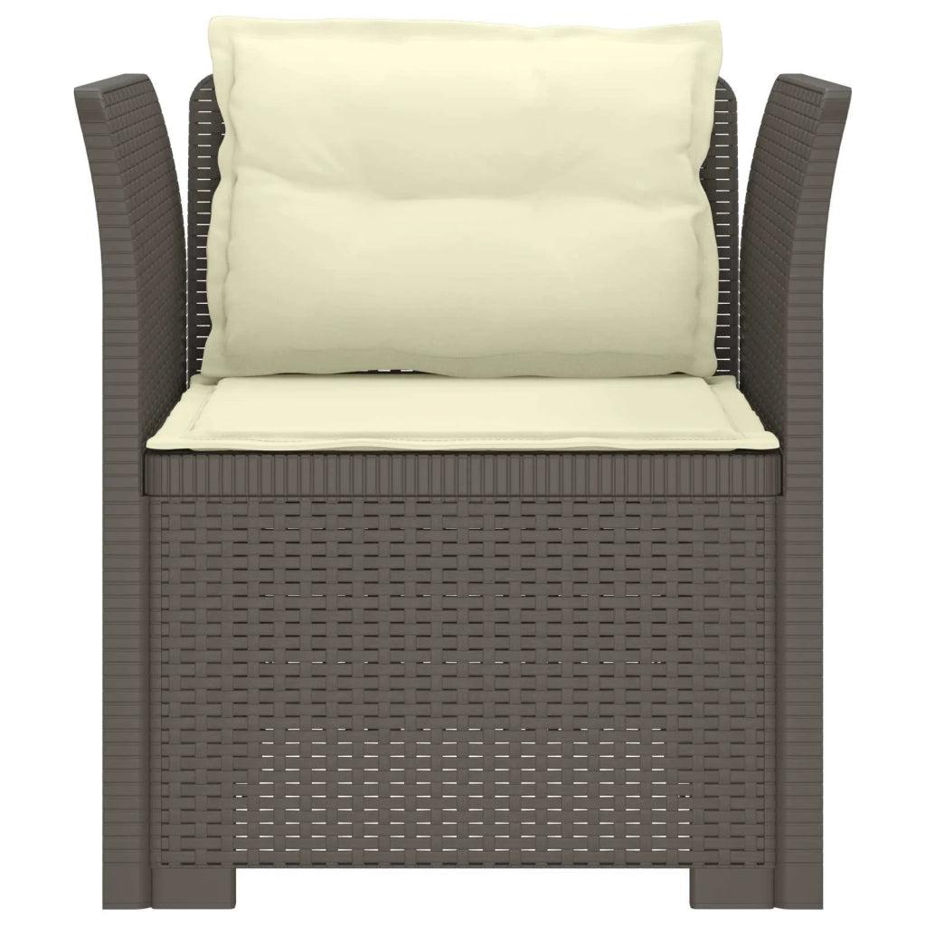 Poltrona a 1 Posto con Cuscini Aspetto Rattan PP Grigio Chiaro 8011880