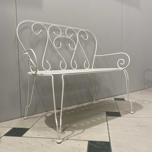 Panchina da Giardino 105x48xh88 cm in Metallo New Old Bianco