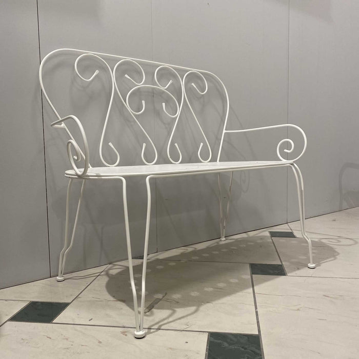 Panchina da Giardino 105x48xh88 cm in Metallo New Old Bianco