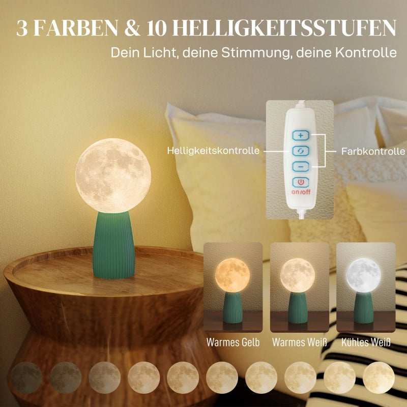 Set di lampade da tavolo dal design planetario, 3 colori, USB, plastica, bianco