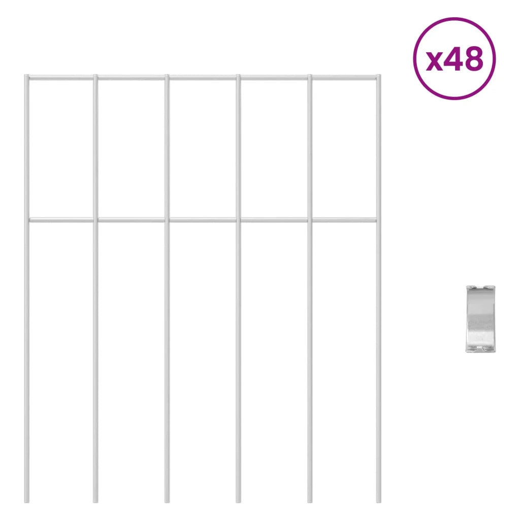 Pannello di Recinzione da Giardino 48 pcs Acciaio zincato 42042936