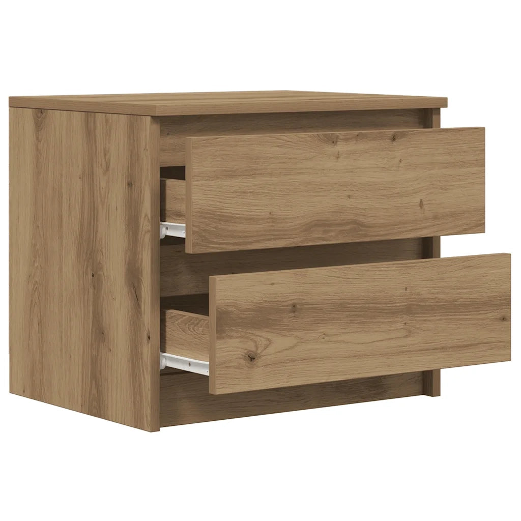 Comodino Rovere Artigianale 50x40x43.5 cm in Legno Multistrato 856520