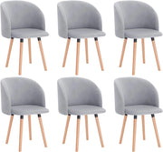 set di 6 sedie sala da pranzo sedie cucina moderne poltroncina salotto Adatte per Sala da Pranzo, Soggiorno, Camera da Letto Estetica in Tessuto di velluto Gambe di Legno, Grigio BH121gr-6