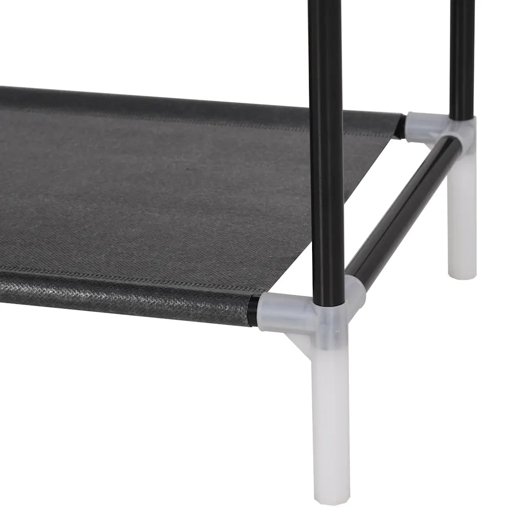 Scarpiera con 8 Ripiani Metallo e Tessuto Non Tessuto Nero cod mxl 53186