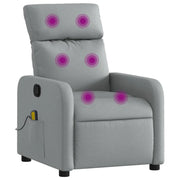 Poltrona reclinabile Massaggiante | Sedia Relax in tessuto grigio chiaro