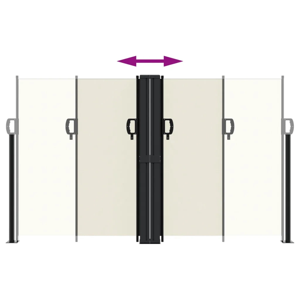 Tenda da Sole Laterale Retrattile-Tenda parasole per balcone per giardino Crema 140x1200 cm