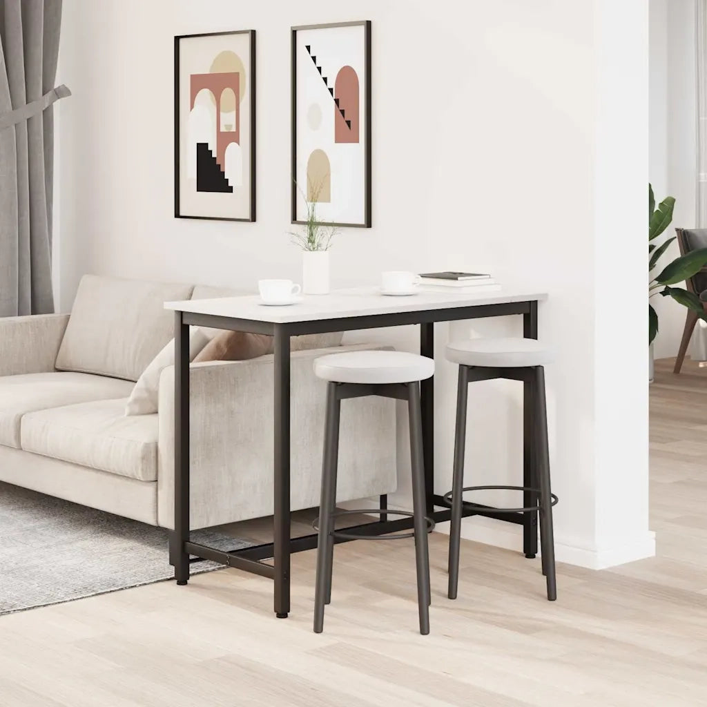 tavolo Bianco 100 x 50 x 77 cm Legno ingegnerizzato e acciaio CFW6830504
