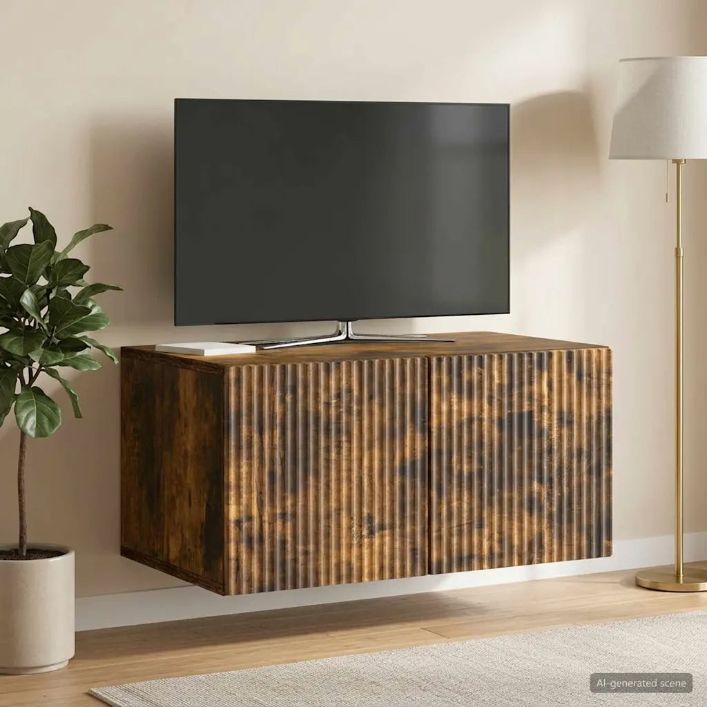Mobile Porta TV da Muro Rovere Fumo 59,5 x 41 x 30 cm 898510