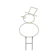 PUPAZZO DI NEVE IN METALLO ESTERNO LED BIANCO CALDO H47 CM