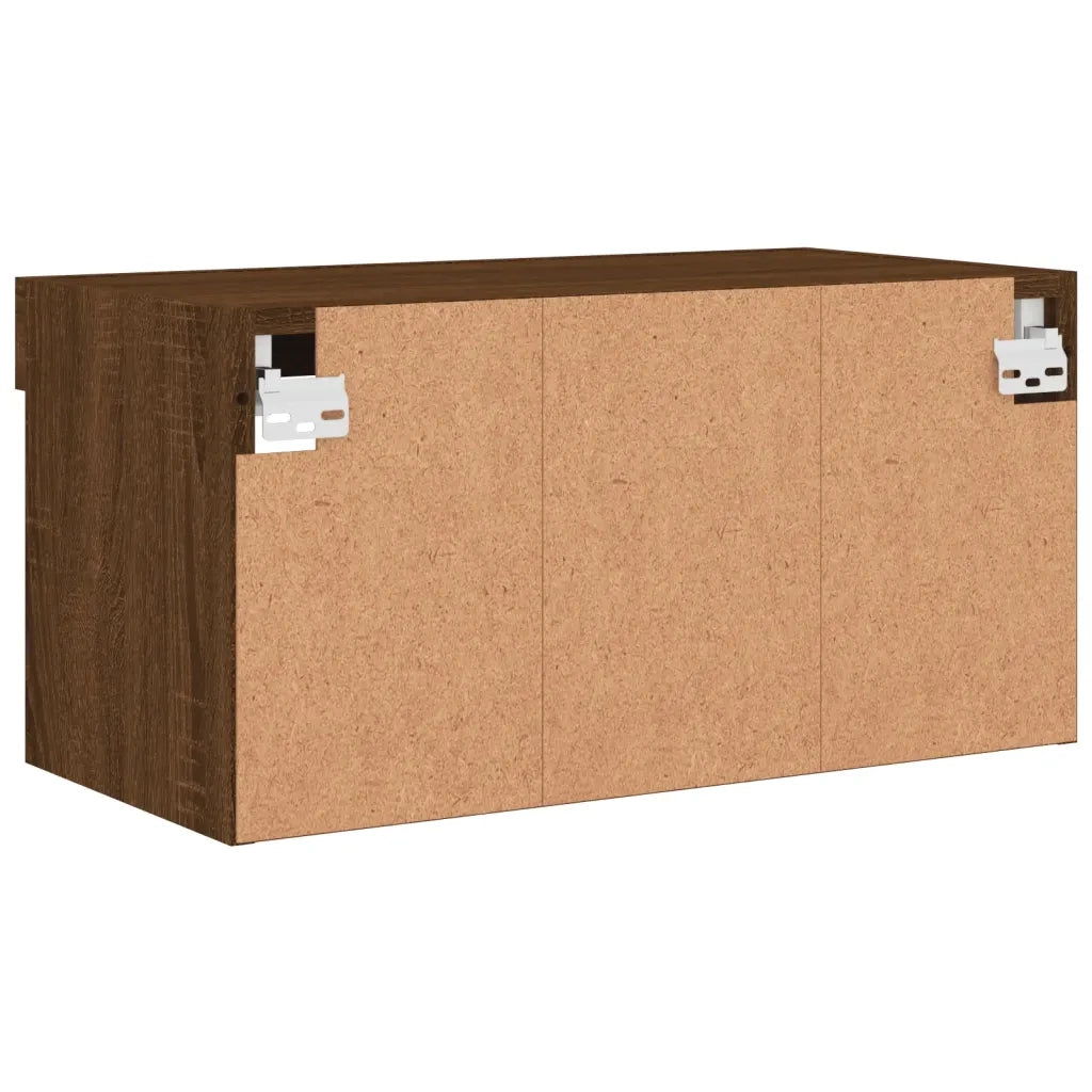 Mobile Porta TV con Luci LED Rovere Marrone 60x30x30 cm 837139