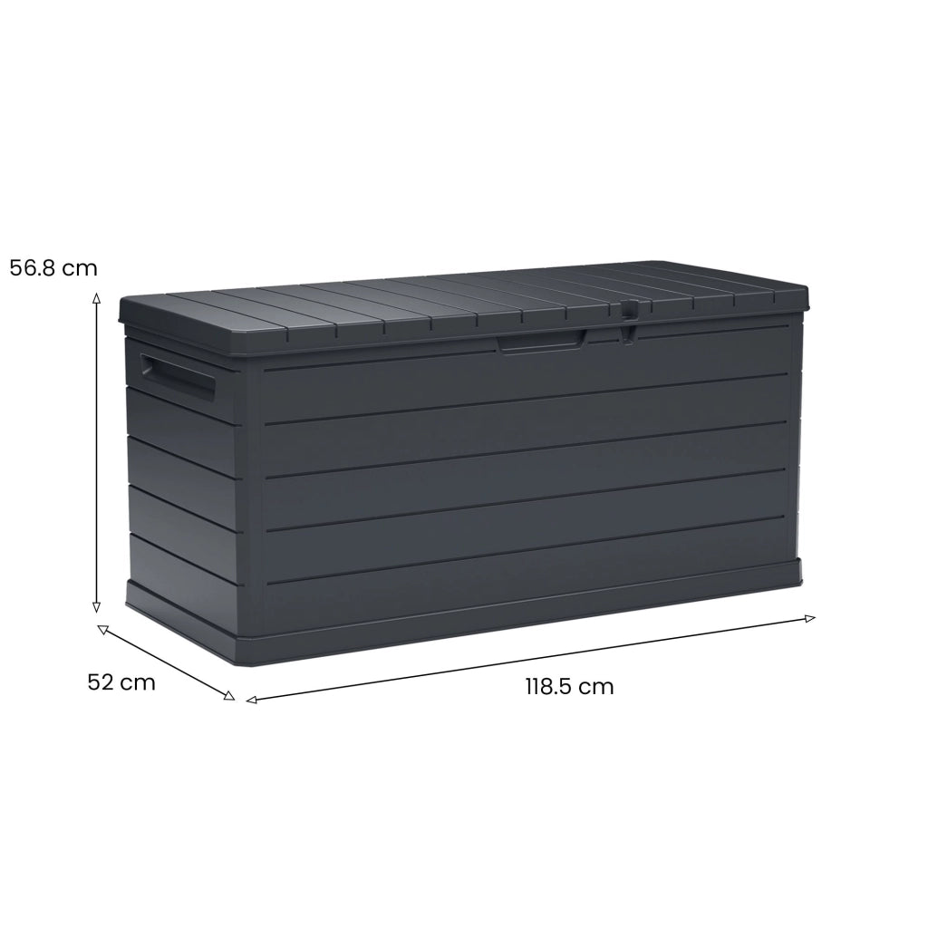 Hamme, Baule Resistente ai Raggi uv Impermeabile Capacità 350 l Made in Italy, 52x118.5x56.8h cm Grigio Antracite