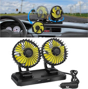 Ventilatore di auto 12 V doppio lato per veicoli con 2 velocità, girevole 360° per SUV RV barca - Incluso