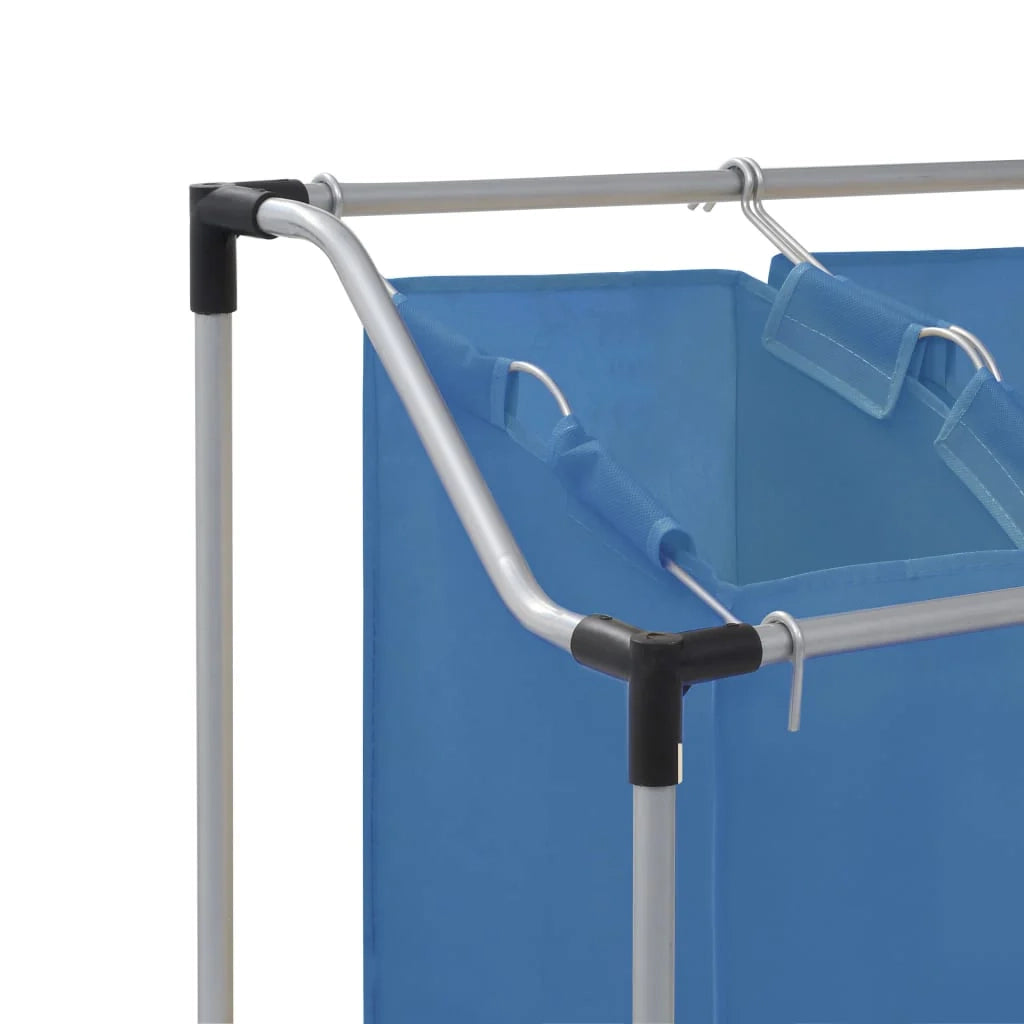 Contenitore per biancheria con 3 sacchi 96 x 40 cm blu acciaio 02_0006196
